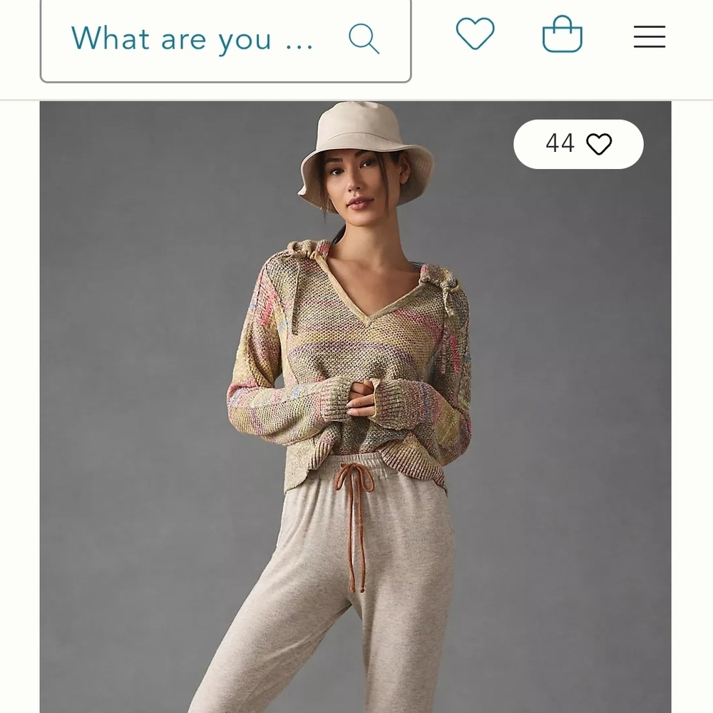 Anthropologie Multicolor Knit Hoodie Sweater